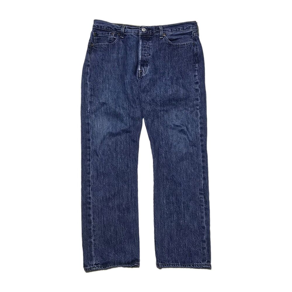 Levi's 501 Men's 34x30 Straight Leg Jeans Blue Dark Wash Button Fly Denim Pants